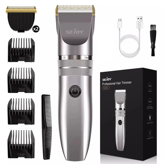 Sejoy Hair Clippers for Men Professional Cordless Barber Clippers for Hair Cutting Machine Grooming Rechargeable Beard Trimmer
