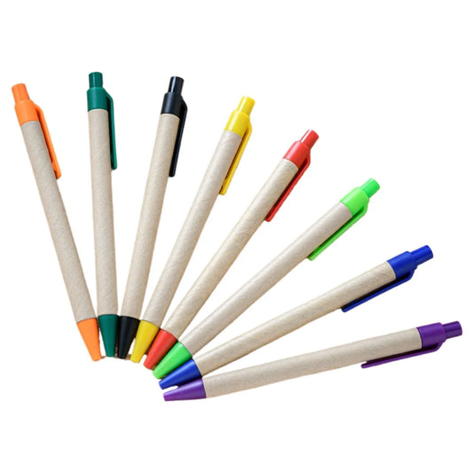 50PCS ECO Recycled Paper Ball Pen Paper Ball Pen Eco-friendly Ballpoint Pen Office School Supplies