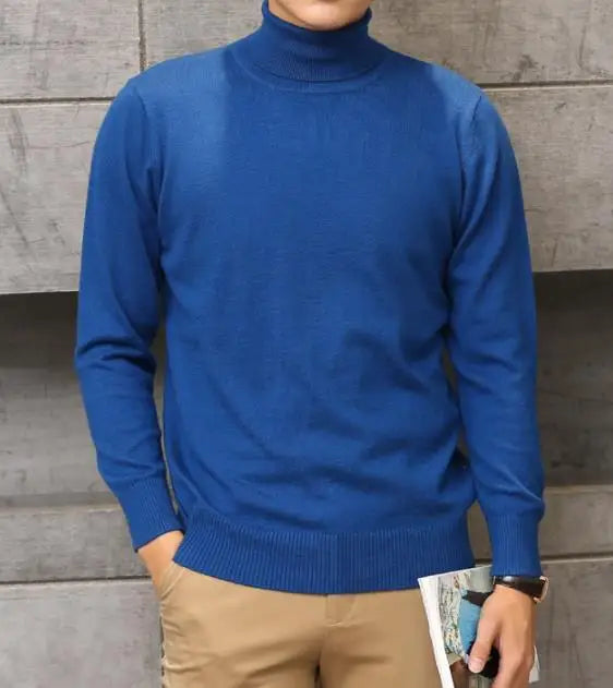 Cashmere Cotton Blend Turtleneck Men Sweater 2024 Autumn Winter Daily High Collar Jumper Jersey Hombre Pull Homme Knit Pullovers