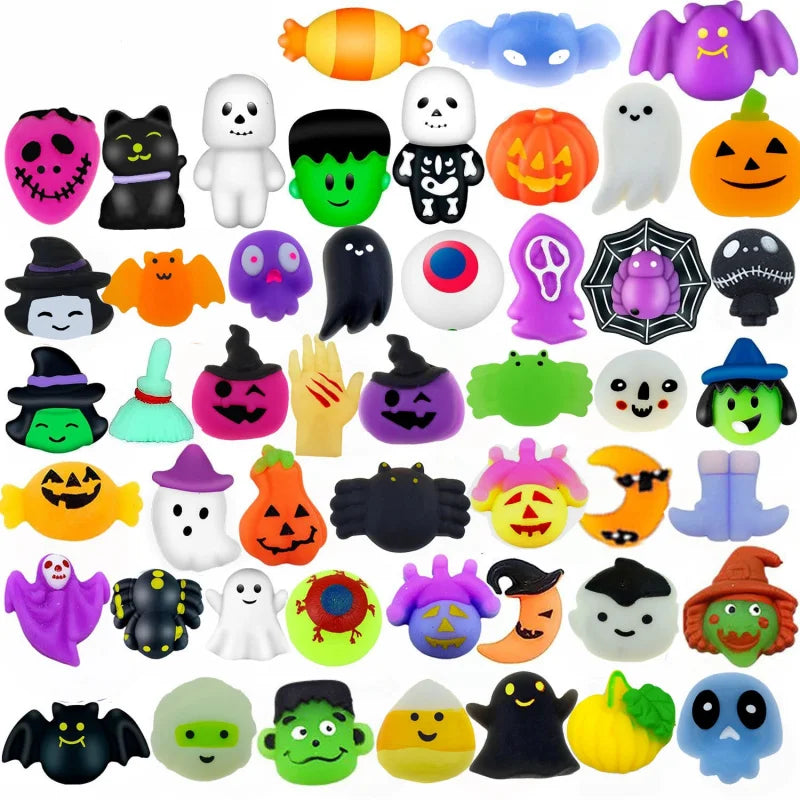 25-50PCS  Halloween Squishies Mochi Animal Squishy Toys For Kids Antistress Ball Squeeze Party Favors Stress Relief Toys Gift