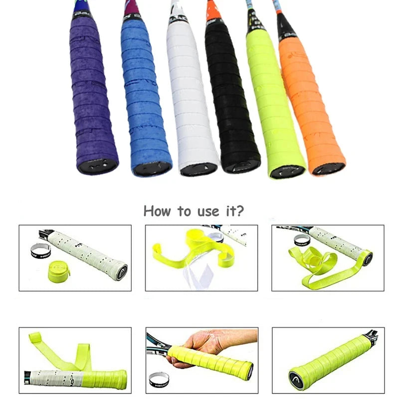 5Pcs JUSENDA Tennis Overgrip Original Badminton Hand Glue Non-slip Racket Overgrip Badminton Tennis Beach Racket Sweatband