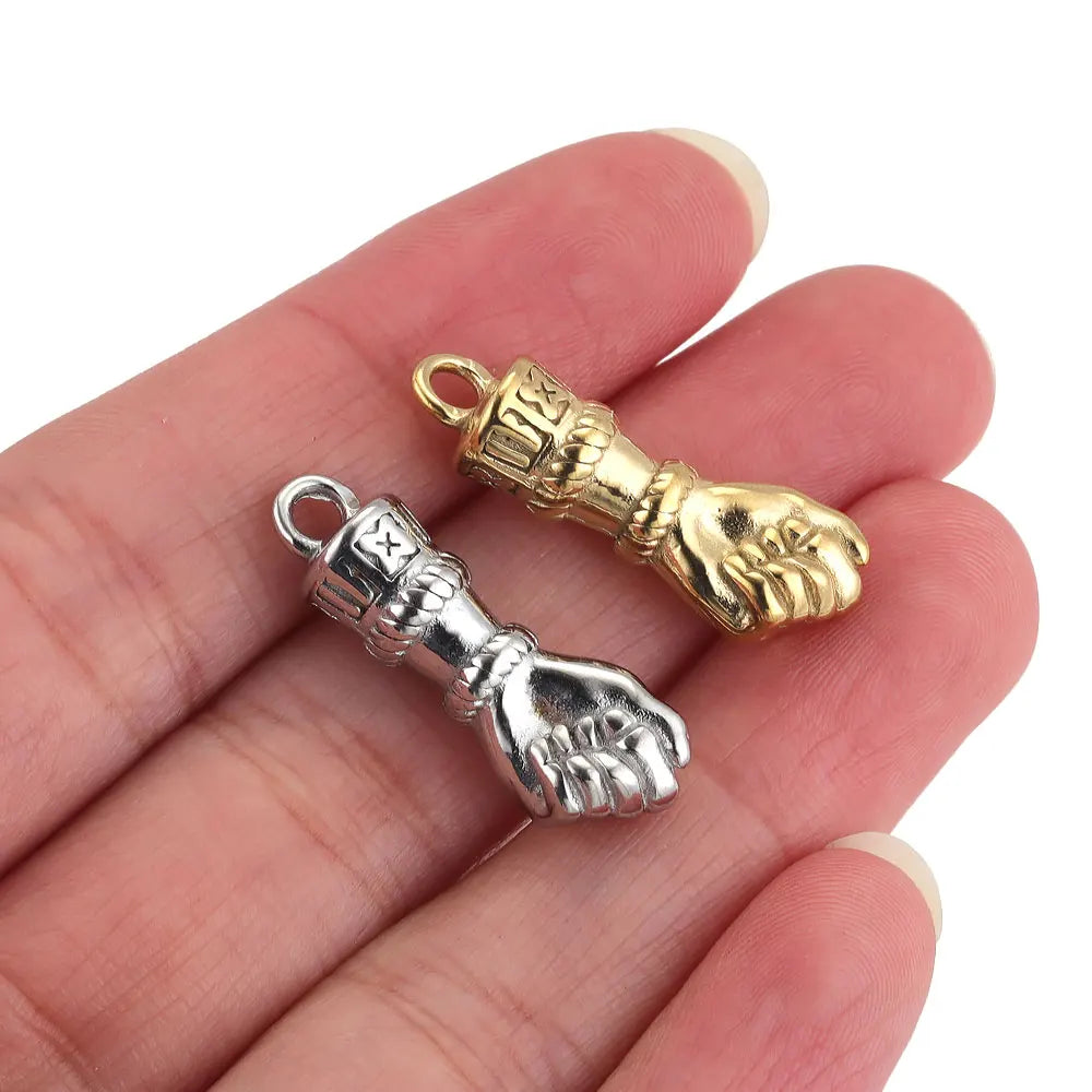 2pcs Stainless Steel Hand Charms Pendant for DIY Bracelet Necklace Metal Jewelry Accessories Findings Punk Pendants For Bracelet