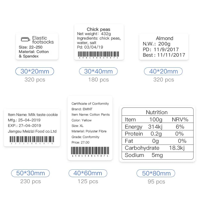 Niimbot B1 B21 B3s Label Paper Sticker self-adhesive Waterproof White  Labels For Niimbot B1 Printer Niimbot B21 Printer