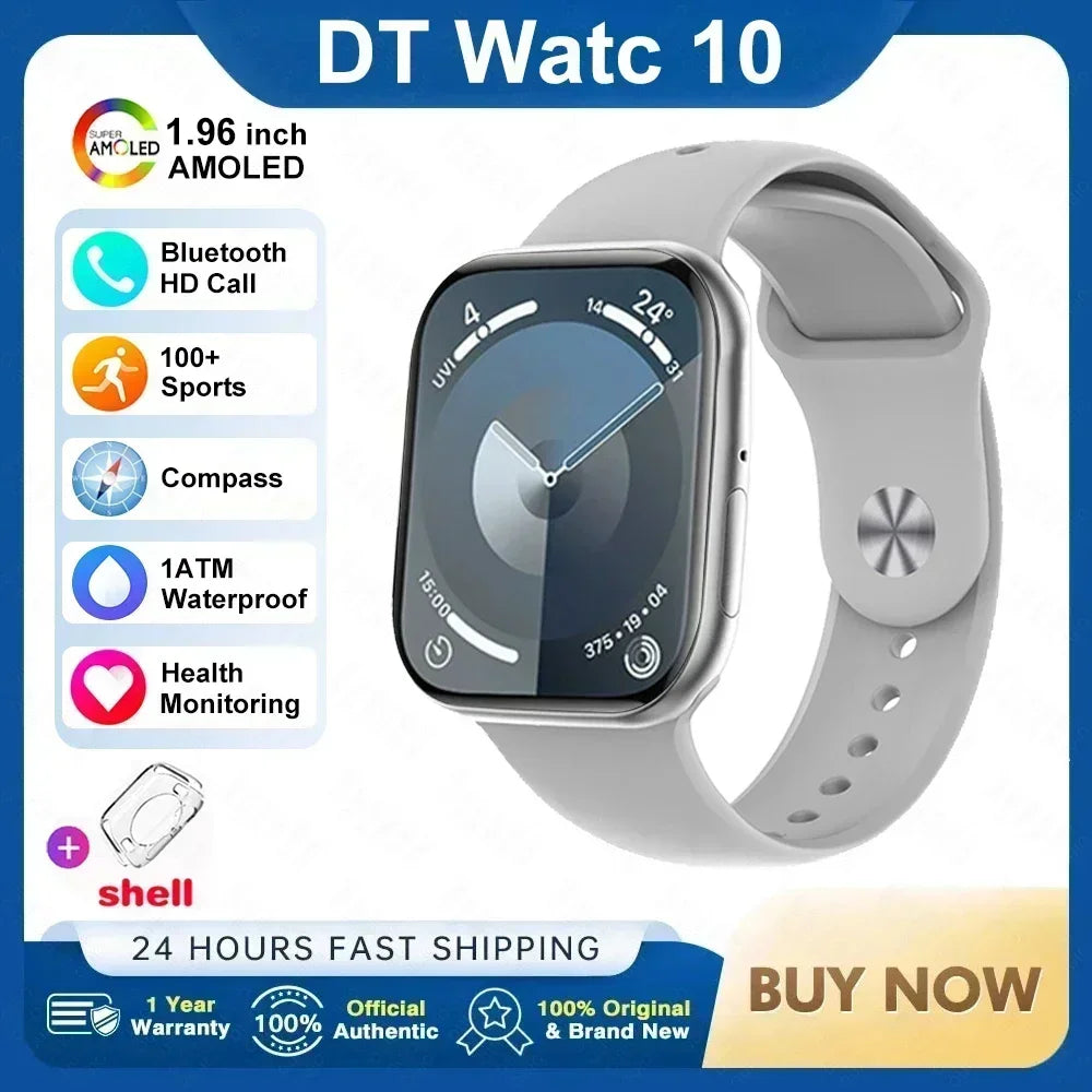 New For Apple Watch 10 Original Smart Watch 16GB Memory Music HD AMOLED NFC Compass Bluetooth Call Waterproof Smart Watch Woman