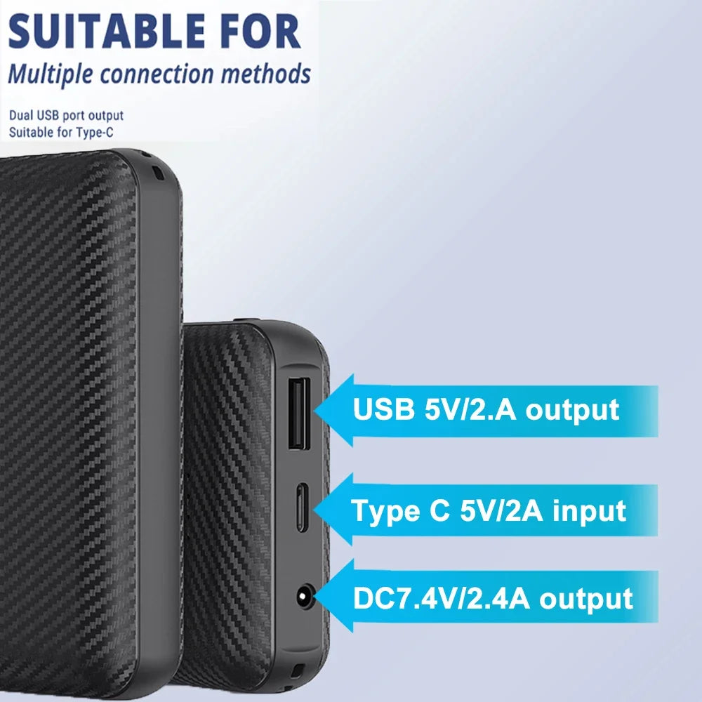 Portable Power Bank DC7.4V Portable Charger 20000mAh External Battery Pack for Heating Vest mobile phone Portable Charging