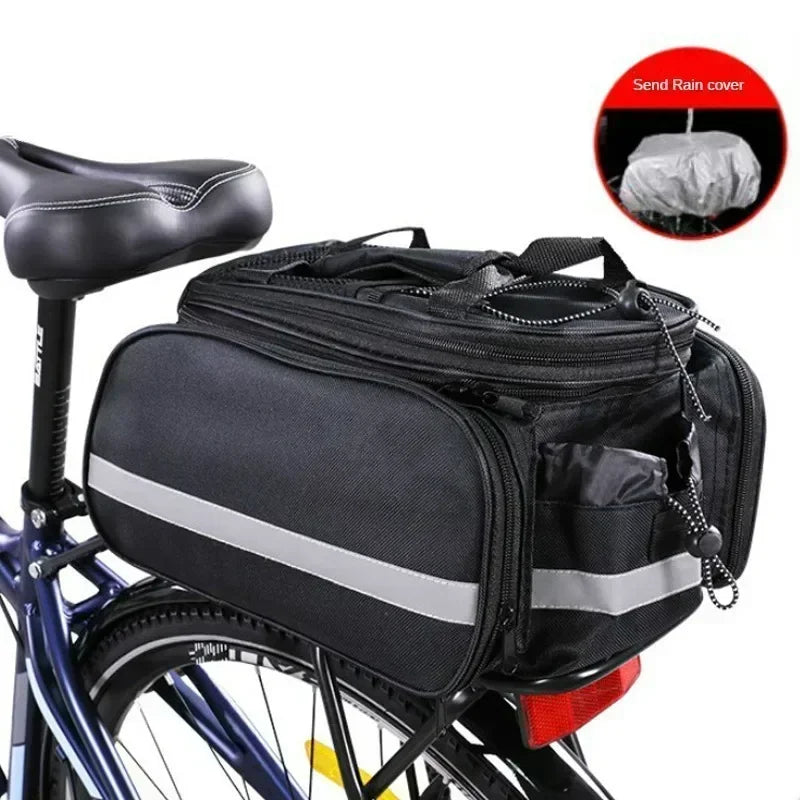25L Bicycle Carrier Bag MTB Bike Rack Bag Trunk Pannier Cycling Multifunctional Large Capacity Travel Bag With Rain Cover