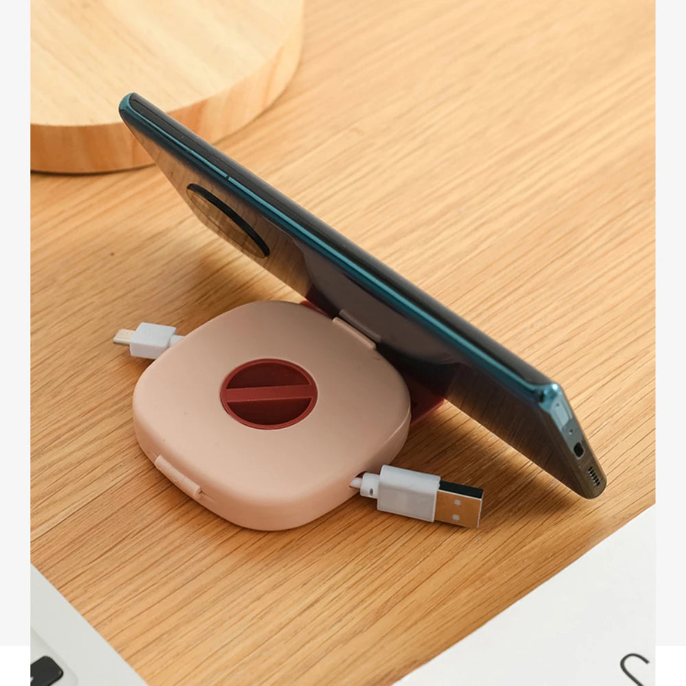 Round Wire Winder Box Portable Multifunctional Data Cable Storage Case Cable Container USB Charger Holder Wire Storage Boxes