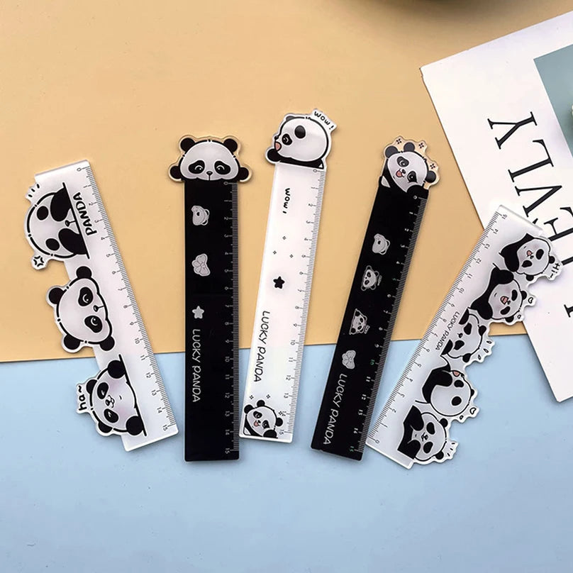 Panda Ruler School Supplies Regla 15cm Drawing Tool Acrylic Fournitures Scolaires School Accessories Kawaii Stationery Rules