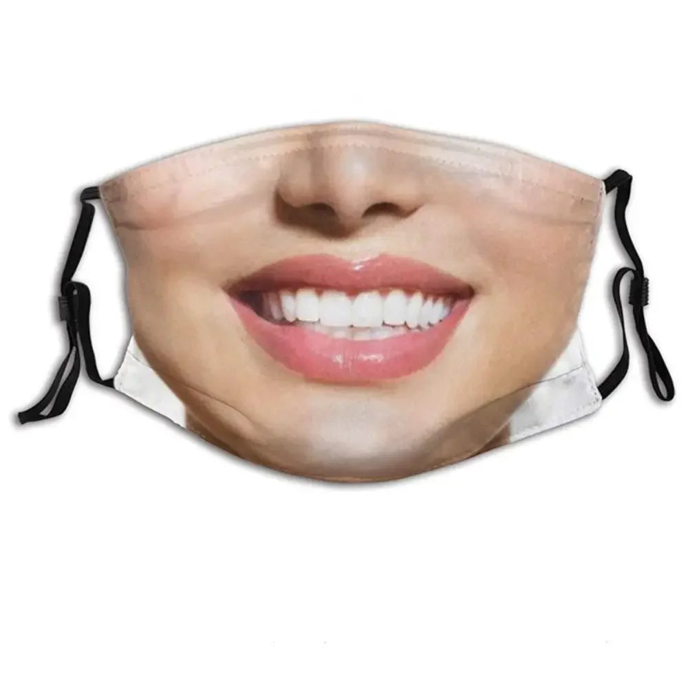 Facial Expression 3D Three-dimensional Mask Personality Printed Funny Printed Mask Cotton Imitation Party Cosplay Mask Gifts
