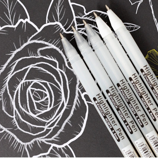 3/13Pcs Waterproof White Gel Pen Set 0.8mm Fine Tip Sketching Pens for Black Papers Drawing Design Illustration Art Supplies