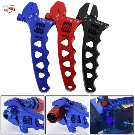 Blue Red Black Adjustable AN 3 4 6 8 10 12 Aluminum WRENCH HOSE Fitting Tool Aluminum Spanner AN3-AN12  Hose Fitting