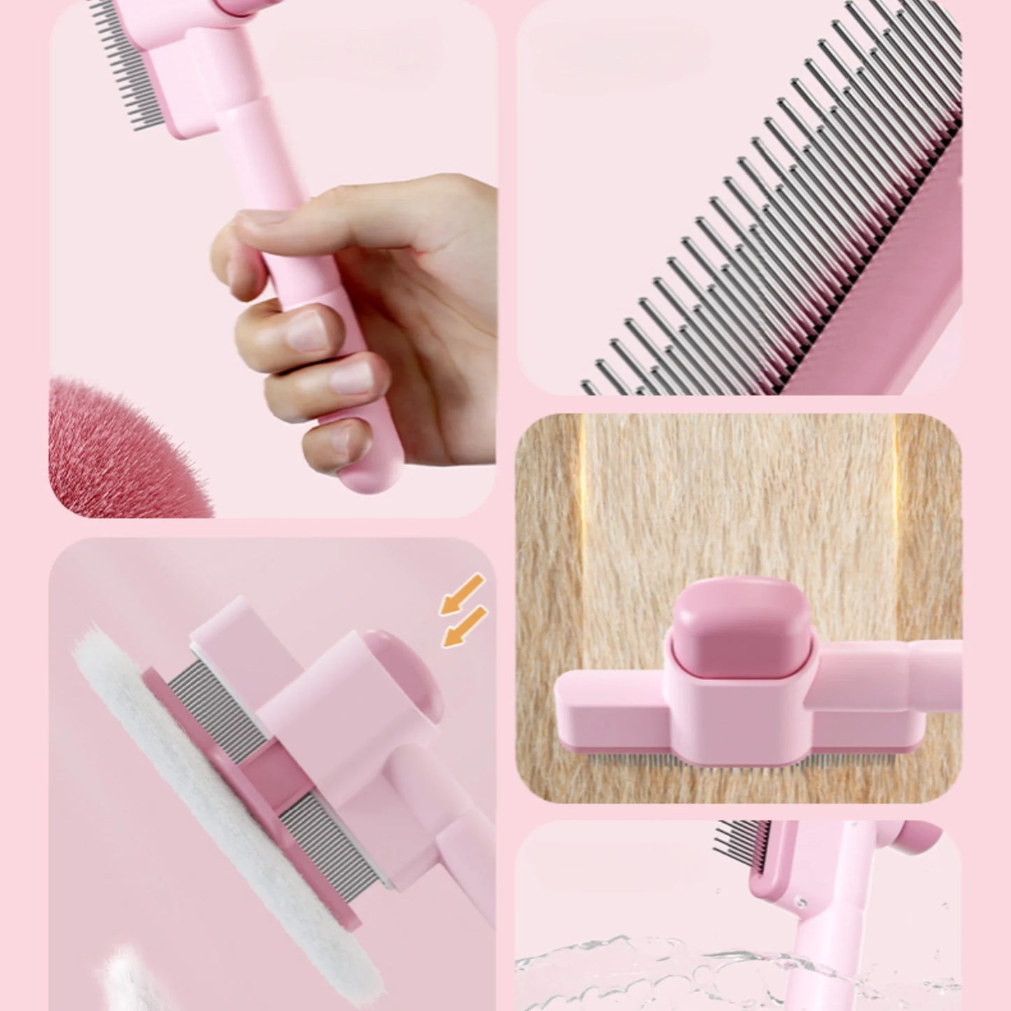 Cat Comb Pet Hair Remover One Button Dogs Brush Self-cleaning Cat Brush Massage Combs for Dog Grooming Brushes for Pet Products