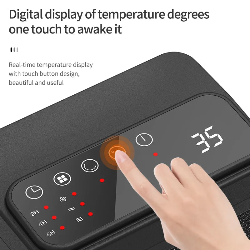 1500W Table PTC Fan Heater for Home Bedroom Office Remote Control Electric Heater Low Consumption Vertical Heating Fans