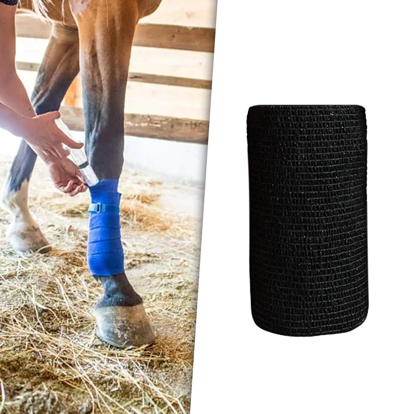 Vet Wrap Tape 4 inch Wide Elastic Non Woven Horse Leg Wrap Athletic Tape Self Adherent Wrap for Horses Cats Pet Sports Hand