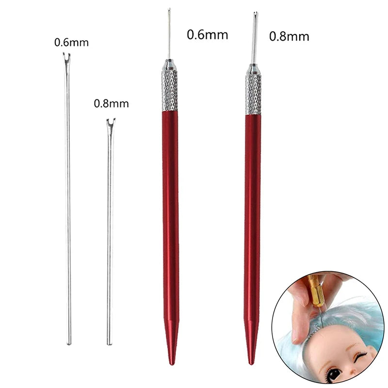 Doll Hair Reroot Needle Kit Repaint Dolls Head Reborn Hair Rooting Tools Wig Making Supplies Accessories Set 2 Sizes