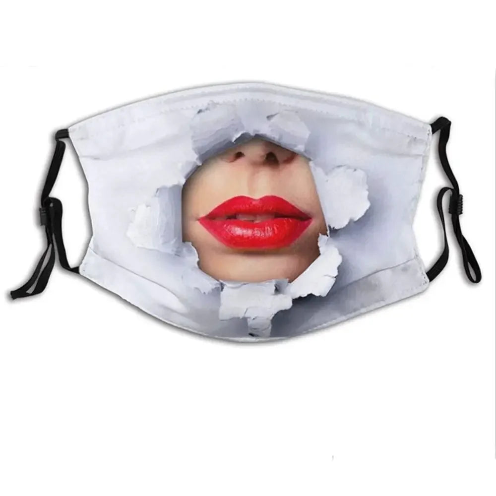 Facial Expression 3D Three-dimensional Mask Personality Printed Funny Printed Mask Cotton Imitation Party Cosplay Mask Gifts