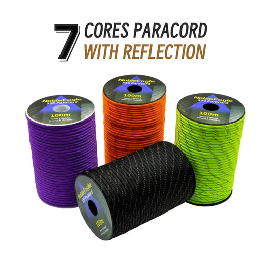 Reflective 550 Paracord Rope 84 Color 100M 50M 7 Strand 4mm Parachute Cord Outdoor Camping Survival Gear DIY Bracelet Tent Line