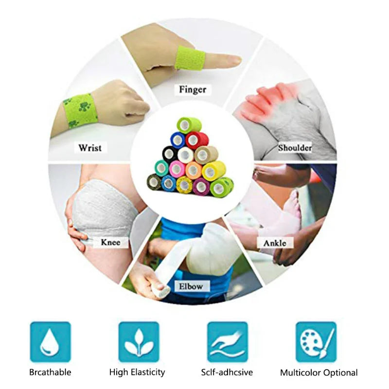 4.5m Athletic Wrap Tape Self Adhesive Elastic Bandage Elastoplast Sports Protector Knee Finger Ankle Shoulder Tattoo Accessories