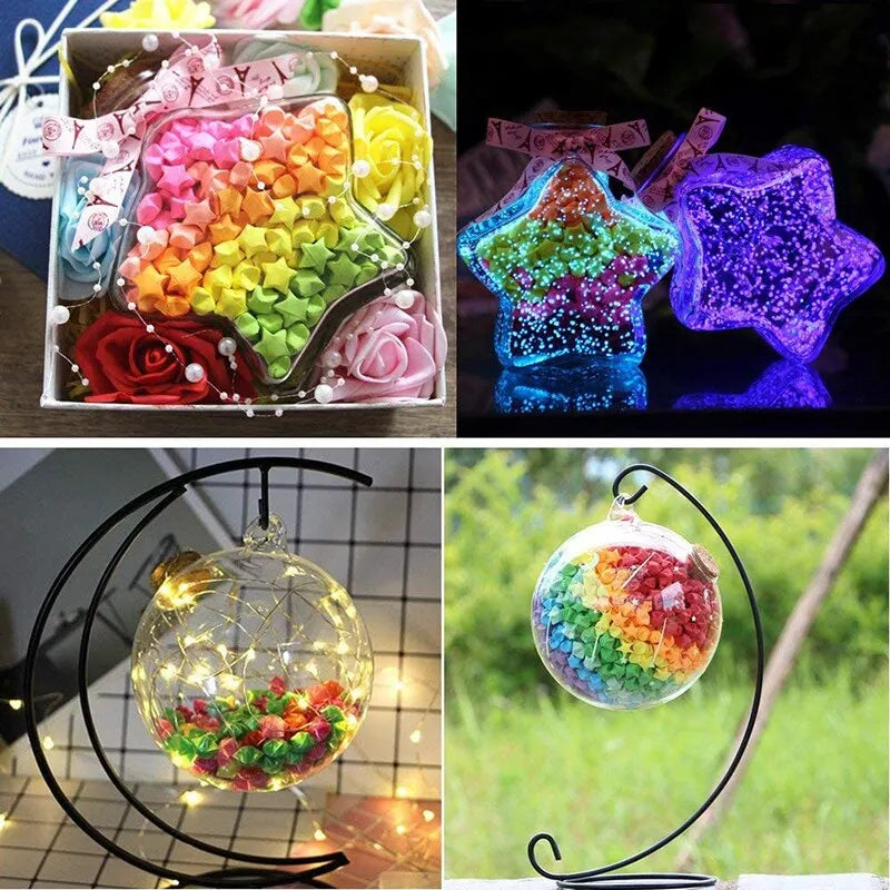 540 Sheets Origami Stars Paper Strips 27 Colors Folding Paper Colorful Double Sided Lucky Star Origami DIY Hand Arts Make Gifts