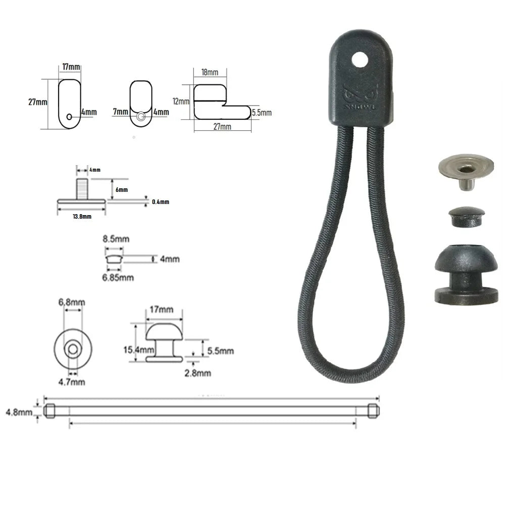 6 or 10 Sets UV Resistant Stayput Shock Cord Loop Bungee Clip Pull Tie Down Tarp Canvas Knobs for Marine Truck Car RV Boat Cover
