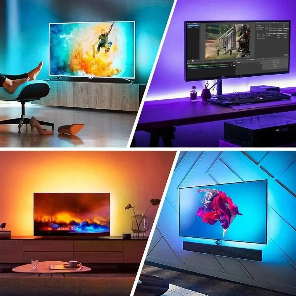 1M USB LED Strip Lights with 24 Keys Remote,60LEDs/m RGB Tape SMD2835 Flexible TV Led Backlight for Bedroom,Party and Home Decor