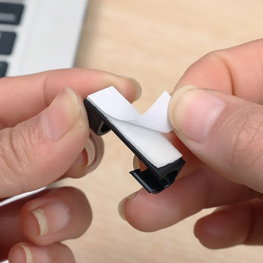 1-60Pcs Drop Self-adhesive Wire Organizer Line Cable Clip Buckle Clips Fastener Holder For Car Line PC TV Ethernet Cable Clip