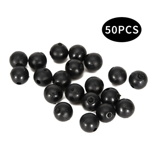 50pcs Blocking Beads Silicone Soft Anti-collision Beans Round Big Thing Fishing Set Space Beans Line Set Anti-tan-gle Beans 8mm