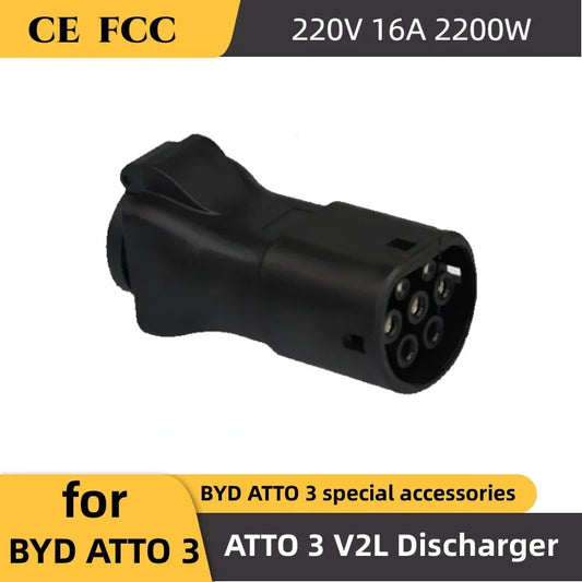BYD ATTO 3 Type2 ICE62196 V2L Adapter Vehicle to Load Discharger Fit for  BYD ATTO 3 16A 3.5KW V2L  EV Discharger