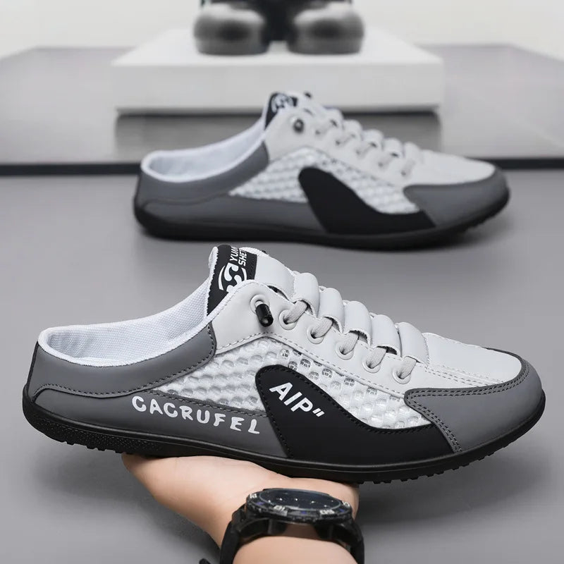 2024 Hot Sale Casual Shoes for Mens Summer NEW Half Slippers Men Breathable Flats Shoes Man Fashion Half Drag Walking Shoes Men