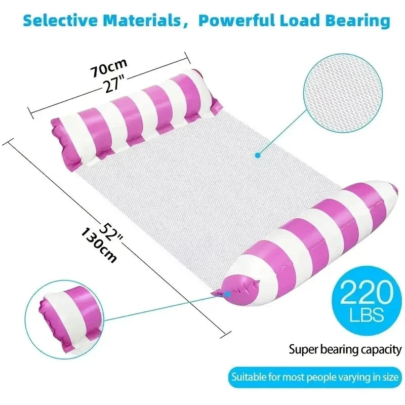 Water Hammock Recliner Inflatable Floating Swimming Mattress Pool Float Mats Sea Mattress Pool Party Inflatable Pool Accessories