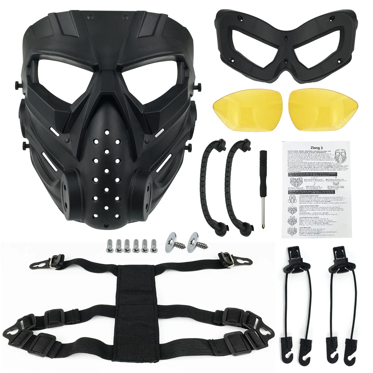 ZLang  Funny Full Face Protective Mask For Airsoft Costume Halloween CS Cosplay Tactical Game Mask  Breathable Skull Adjustable