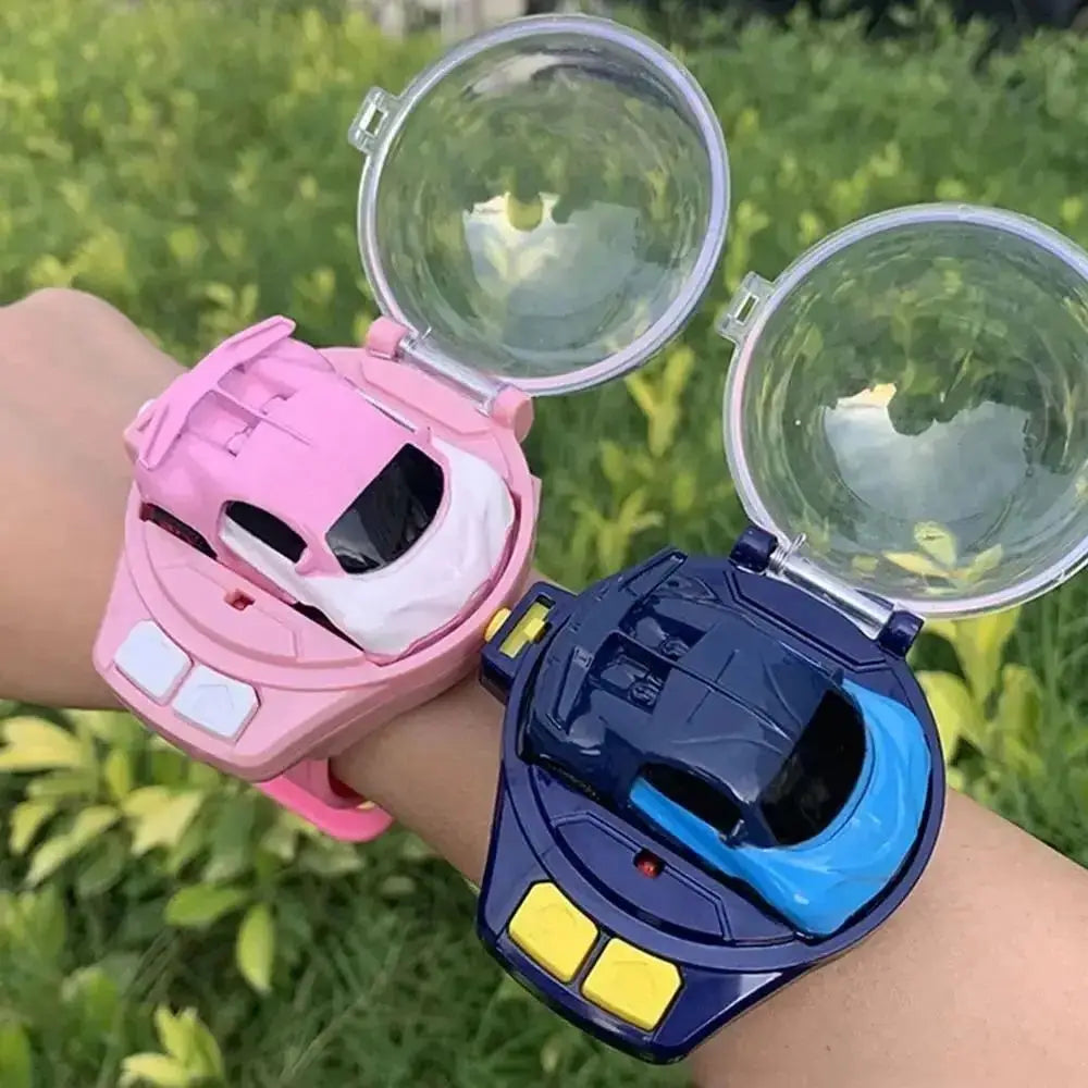 2.4G Children's Mini Watch Remote Control Car Toy Novelty RC Car Toy Cartoon Portable USB Charging Watch Car Kid Birthday Gift