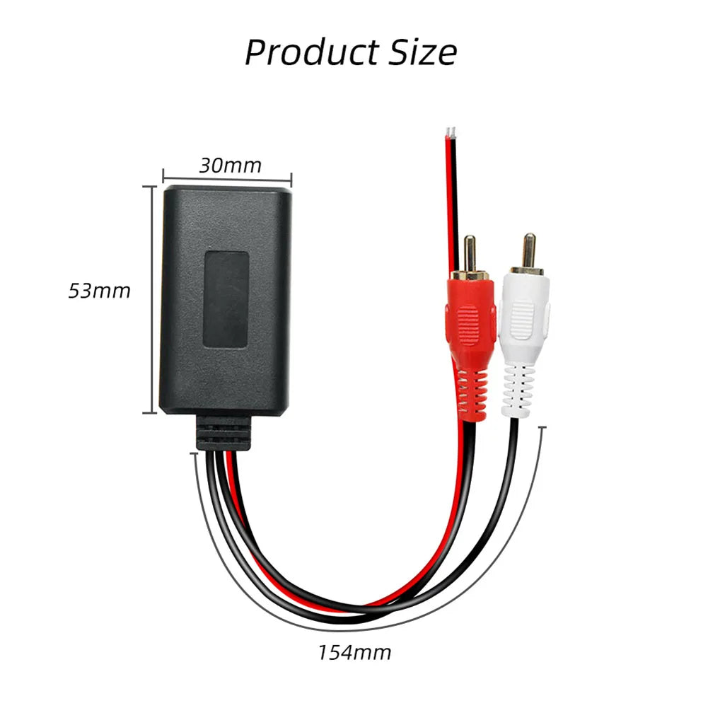 Car Universal Wireless Bluetooth Module Music Adapter Audio Cable Stereo 2RCA Wireless Adapters for 5-12V voltage