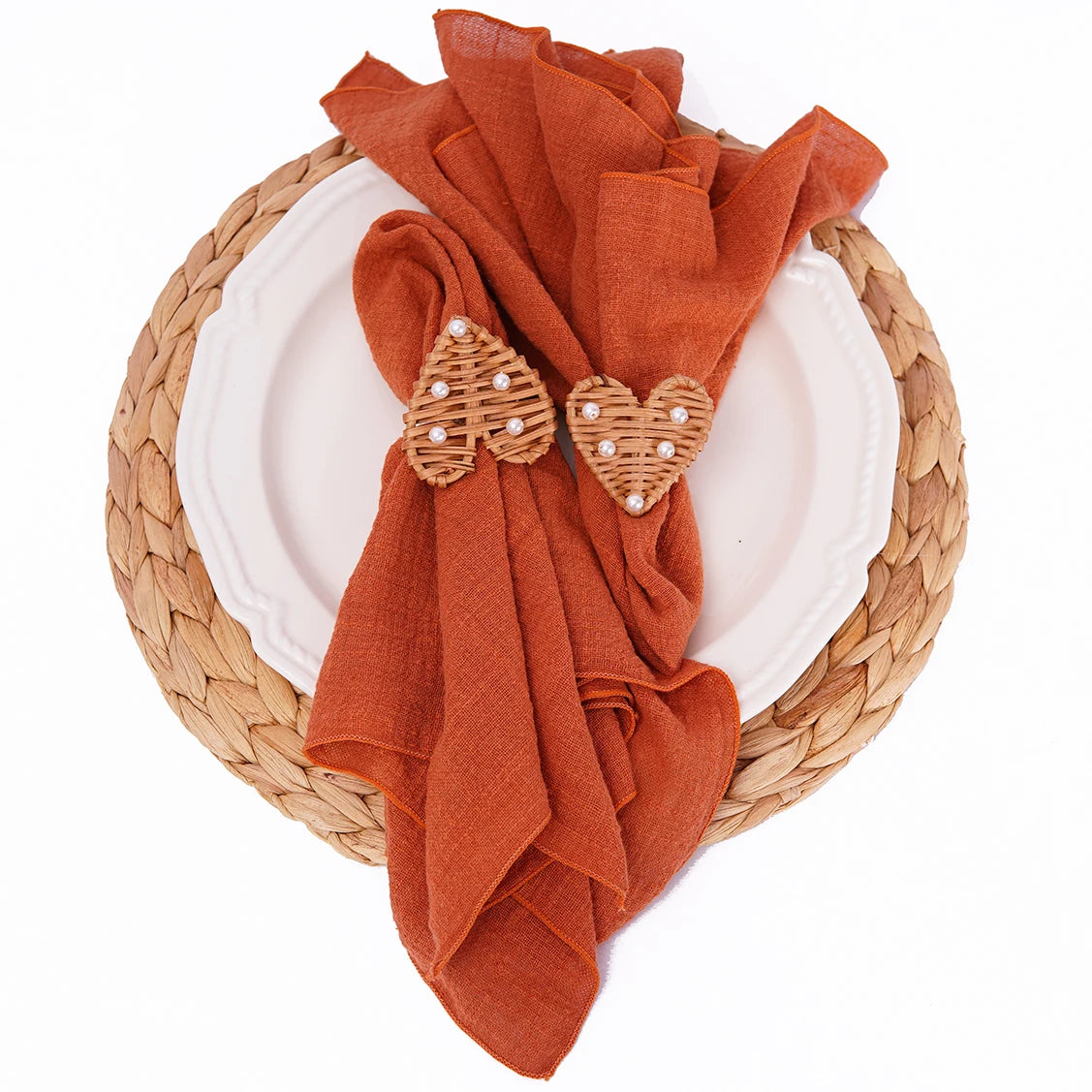 Set of6 Cotton Cloth Napkins Gauze 30x30cm Fabric for Wedding Decor Everyday Use Dinner Tea Towel Table Village Christmas Napkin