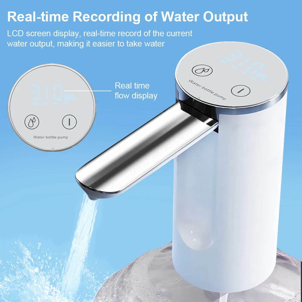 Electric Water Gallon Pump Automatic Water Dispenser 19 Liters Foldable Water Bottle Pump USB Rechargeable Water Dispenser