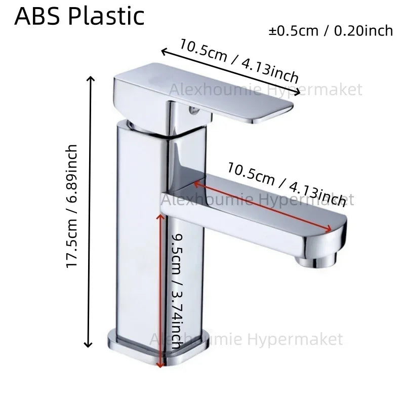 Bathroom Water Hot and Cold Faucet Single Handel Single Hole Deck Mounted Plastic Washbasin Bathtub Faucet G1/2