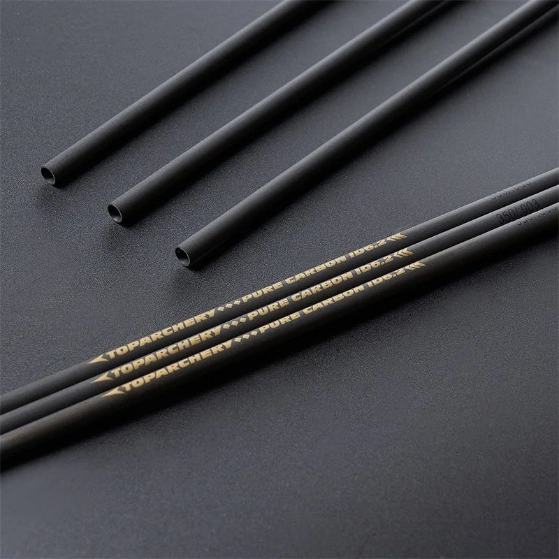 Archery Pure Carbon Arrow Shaft Spine 300 350 400 500 600 ID 6.2 mm Recurve Bow and Arrows Hunting Shooting 6PCS/12PCS
