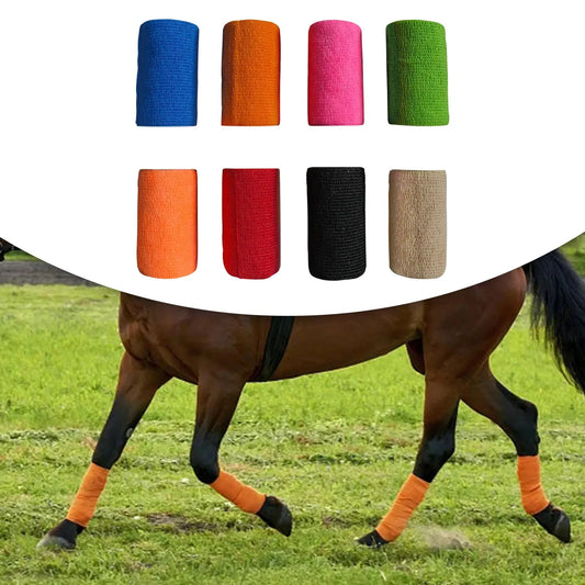 Vet Wrap Tape 4 inch Wide Elastic Non Woven Horse Leg Wrap Athletic Tape Self Adherent Wrap for Horses Cats Pet Sports Hand