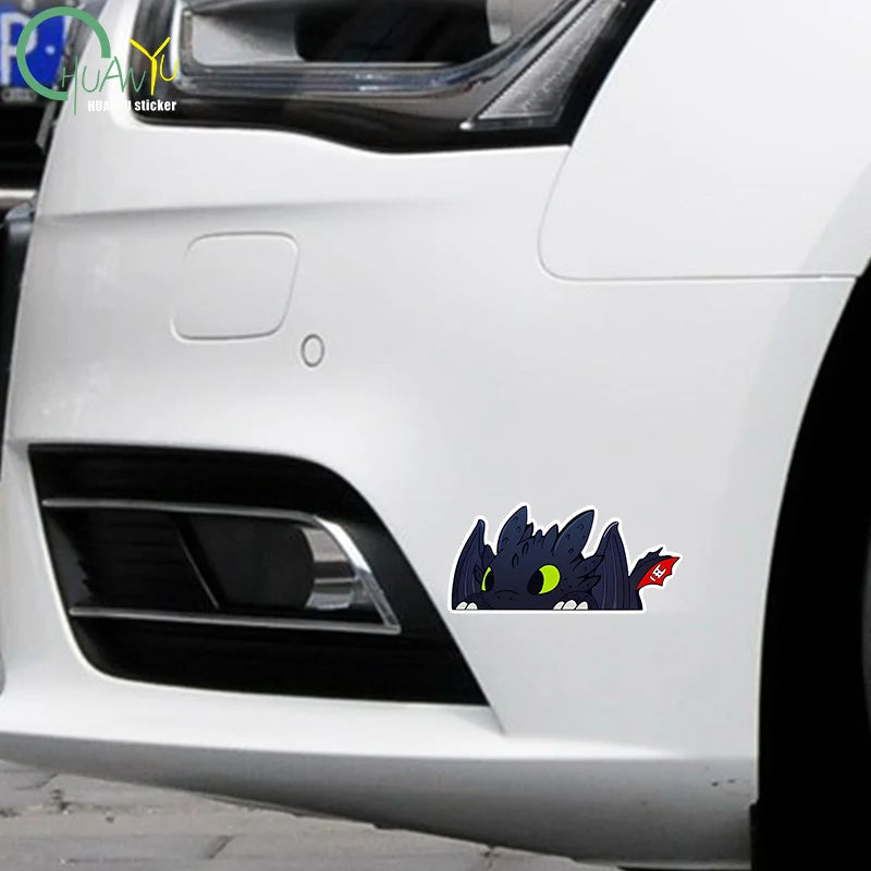 Reflective Car Sticker Black and White Dragon Taming Dragon Sha Long Viking Warrior Waterproof Glass Sticker