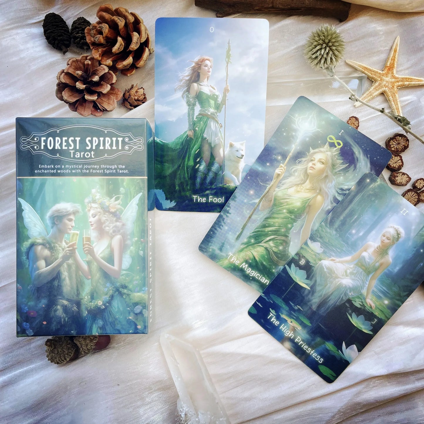 New Beginner 12x7cm Tarot Rider Waite 78 Genuine Professional Forest Spirit Tarot Cards deck with guidebook Spanish Russian PDF