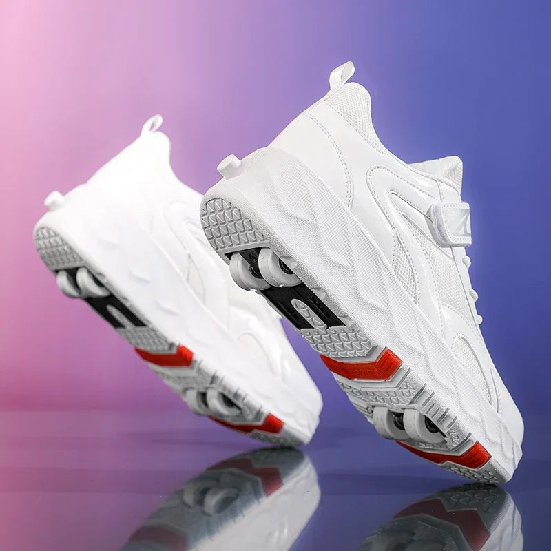 Quad Wheel Skates Adult Shoes Student Transformer Wheel Boys Girls Kids Sports Roller Skates Transformer Shoes