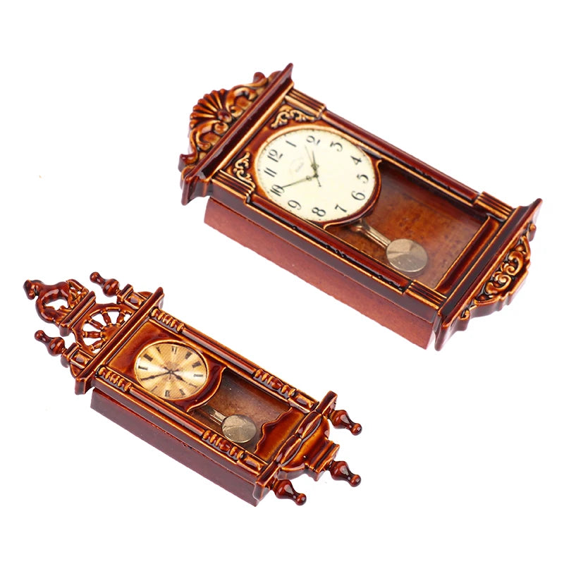 1:12 Dollhouse Miniature Wall Clock Miniaturas Home Decor Accessories Toy