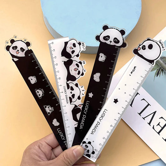 Panda Ruler School Supplies Regla 15cm Drawing Tool Acrylic Fournitures Scolaires School Accessories Kawaii Stationery Rules