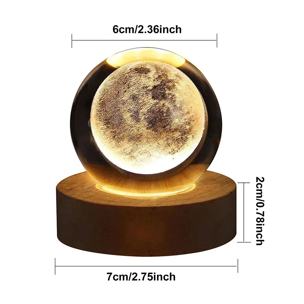 Unique 3D Crystal Ball Lamp with Galaxy Planetary Projections Solar System USB Led Night Light for Cozy Atmosphere plasma ball