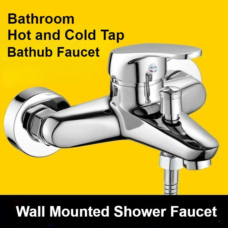 Pressurized Shower Faucet Bathroom Faucets Bath Mixing Valve Triple Cold and Hot Water Faucet Multifunctional Household Tap