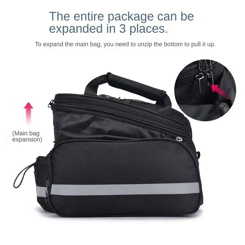 25L Bicycle Carrier Bag MTB Bike Rack Bag Trunk Pannier Cycling Multifunctional Large Capacity Travel Bag With Rain Cover