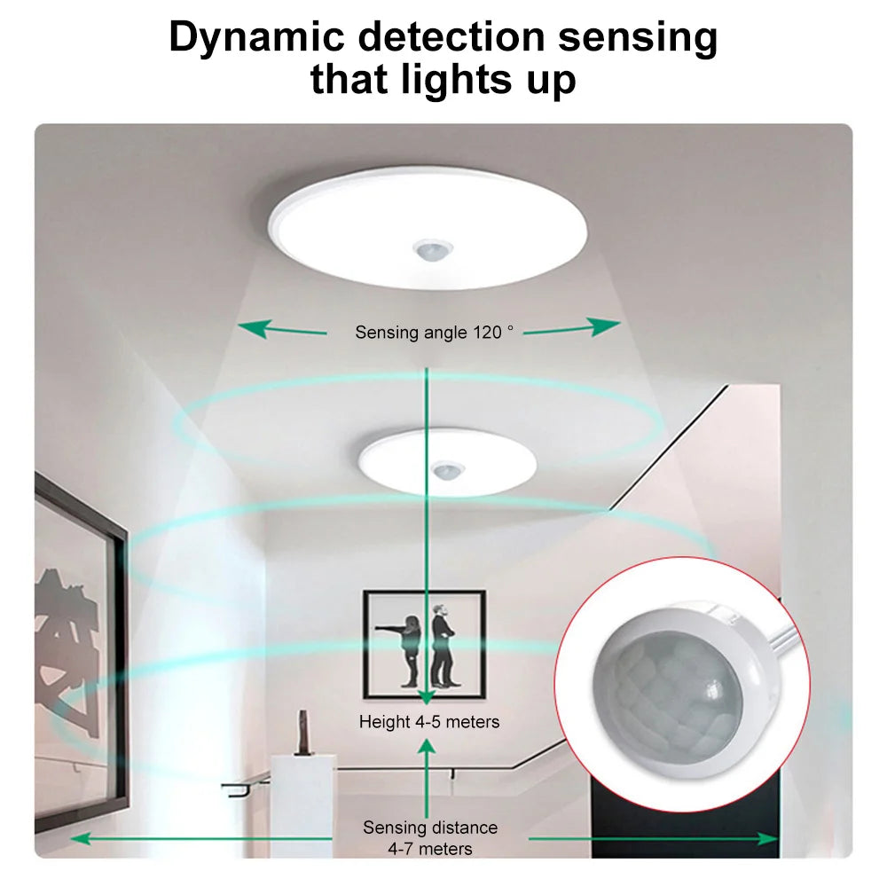 Human Presence Sensor Switch Motion Sensor Switch DC 4-12V PIR Infrared Automatic Induction Light Compatible LED Ceiling Lamp