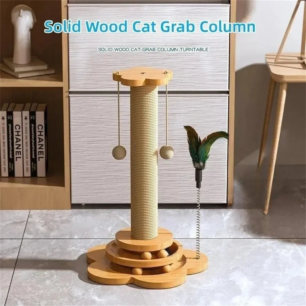 Pet cat toy Wood fiberboard cat Turntable Fun cat baseball durable sisal grab Boa
