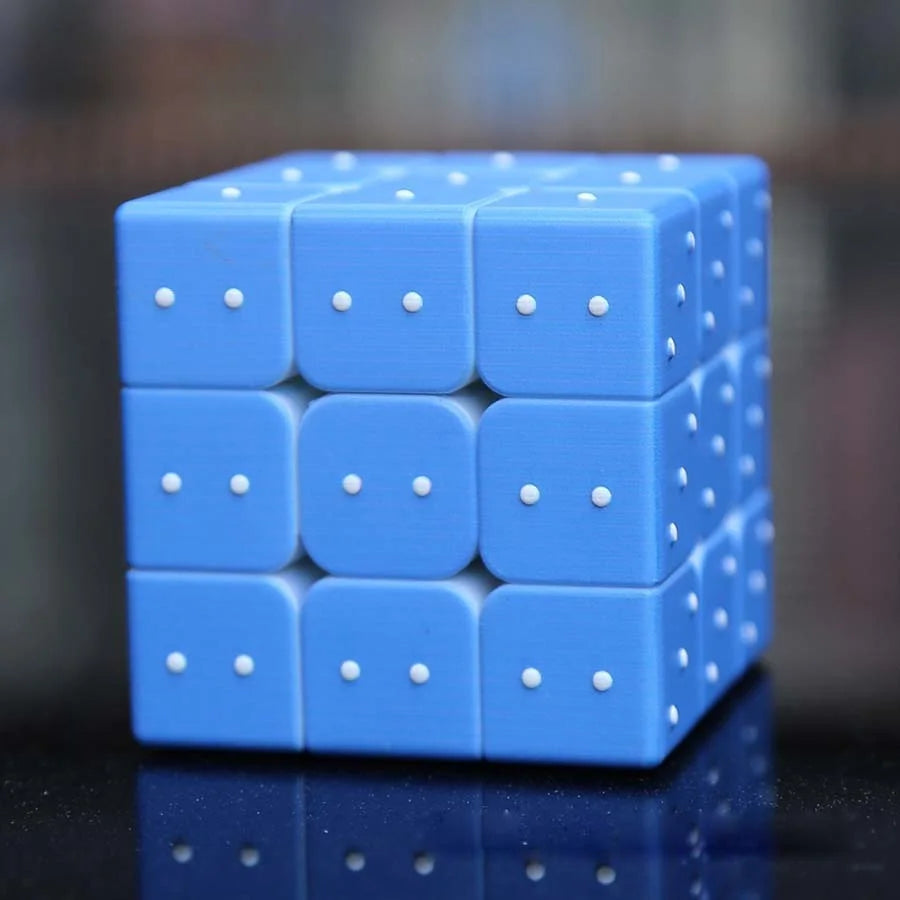 3X3 Blind Magic Cube Blue Stickerless Speed Educational Puzzle 3x3x3 Profissional Cubo Magico