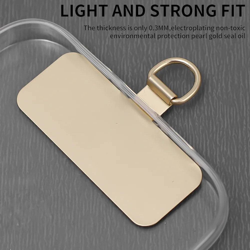 1-4Pcs Ultra-thin Stainless Steel Universal Metal Phone Tether Tab Replacement CellPhone Lanyard Straps Cards Hanging Cord Tab